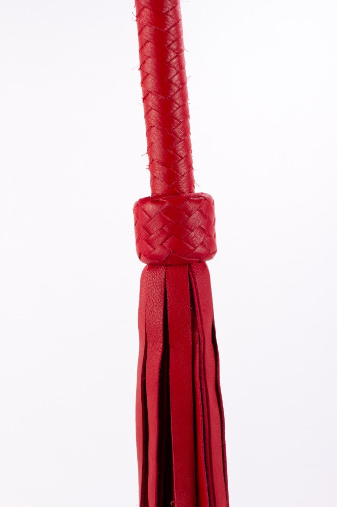DEVIL STICKS - SOFTY HANDLE CALF LEATHER TAILS RED_B15O25_3