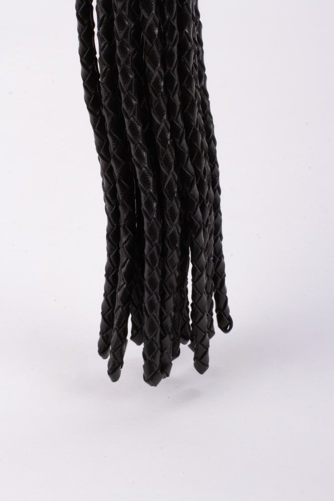 DEVIL STICKS - KID HANDLE KID LEATHER BRAIDED TAILS BLACK