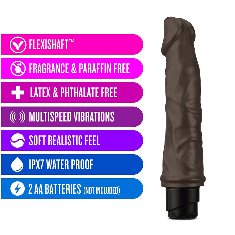 DR. SKIN COCK VIBE 6 REALISTIC 8.75 IN. VIBRATING DILDO BROWN