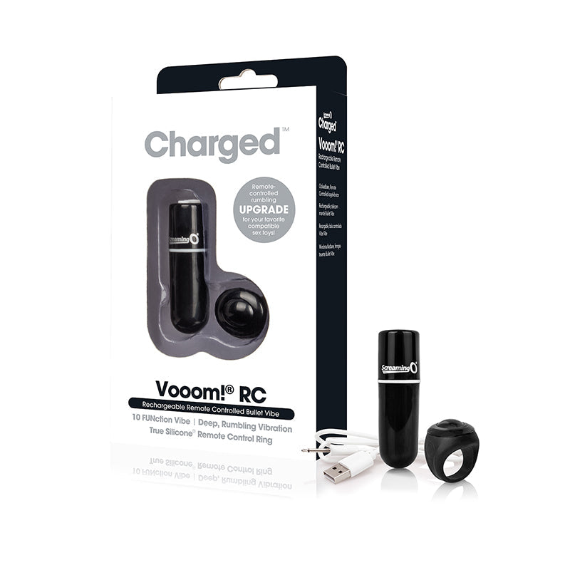 SCREAMING O - BALA VIBRADORA CON CONTROL REMOTO CHARGED VOOOM - NEGRO
