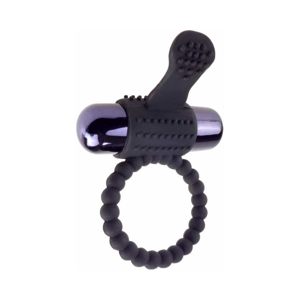 FANTASY C-RINGZ VIBRATING SILICONE SUPER RING WITH BULLET BLACK