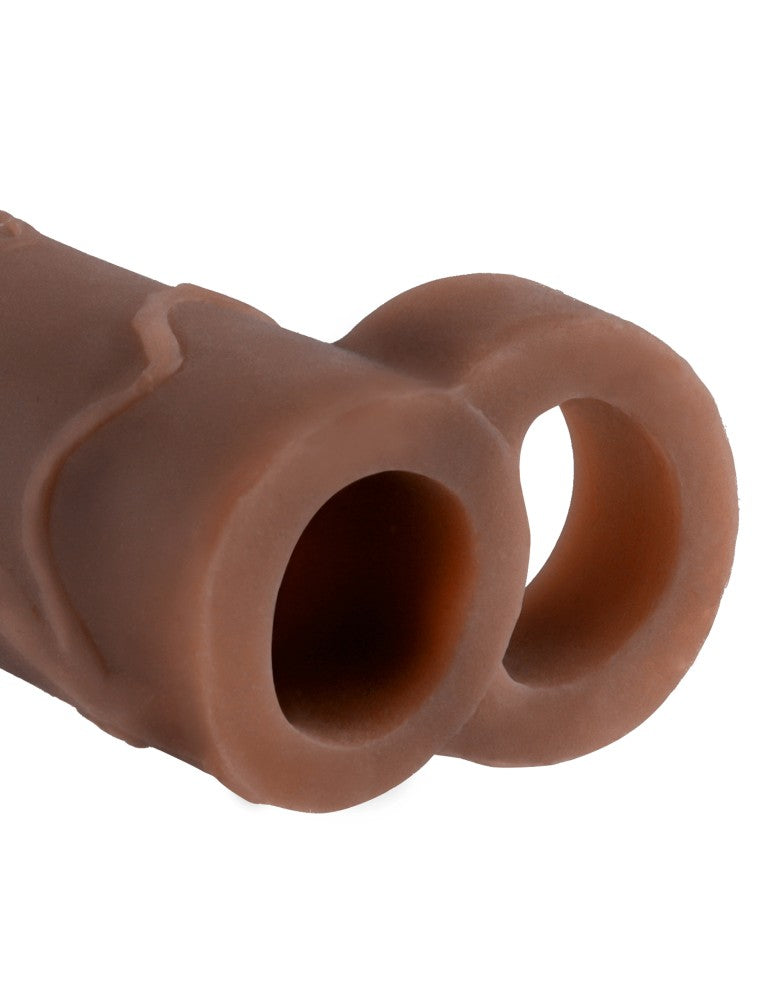 PIPEDREAM - FANTASY X-TENSIONS - PERFECT 2" EXTENSION WITH BALL STRAP BROWN
