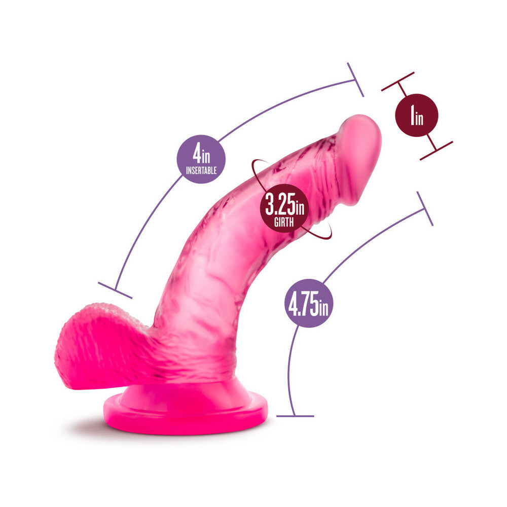 BLUSH - NATURALLY YOURS 4 IN. MINI COCK REALISTIC DILDO WITH BALLS PINK
