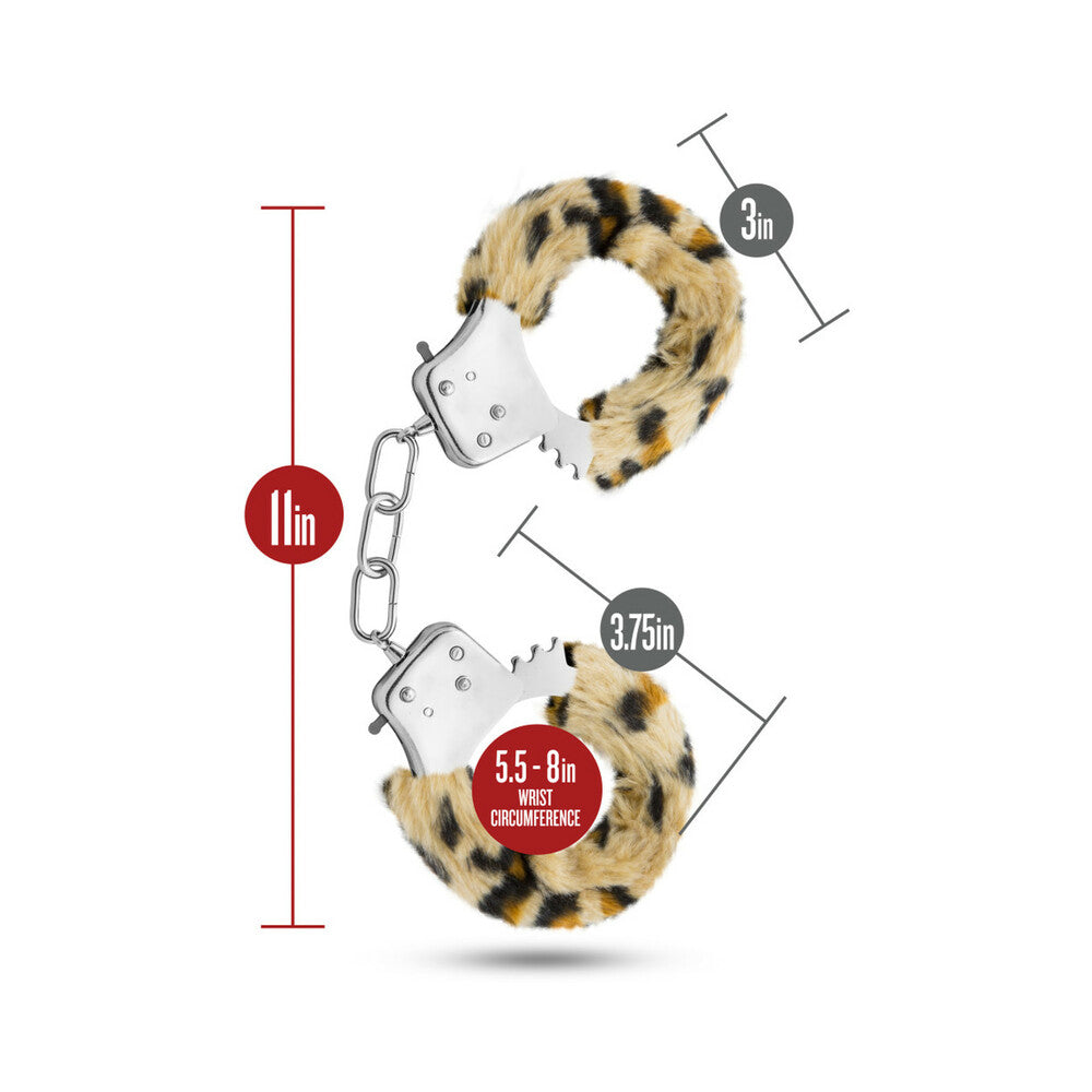 TEMPTASIA ADJUSTABLE FAUX FUR CUFFS LEOPARD