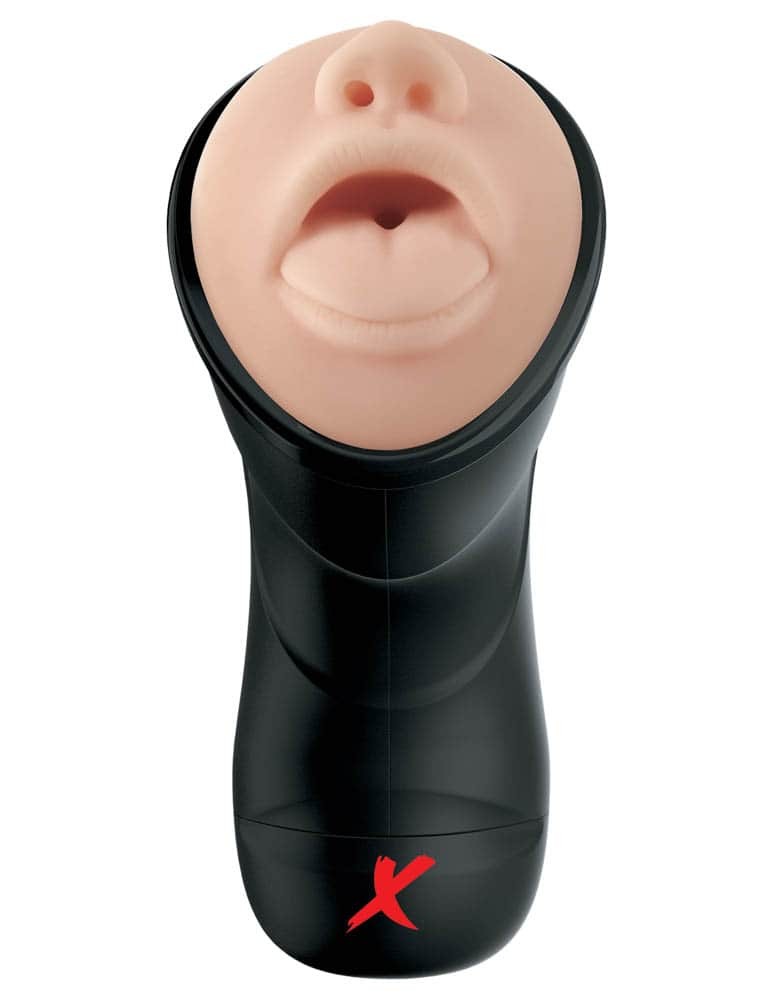 PIPEDREAM - PDX ELITE - DEEP THROAT VIBRATING STROKER LIGHT/BLACK