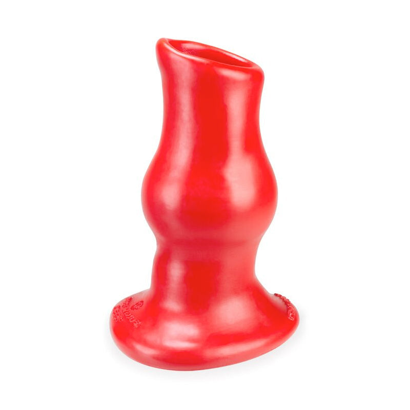 OXBALLS PIG HOLE DEEP-2, HOLLOW PLUG, MEDIUM, RED
