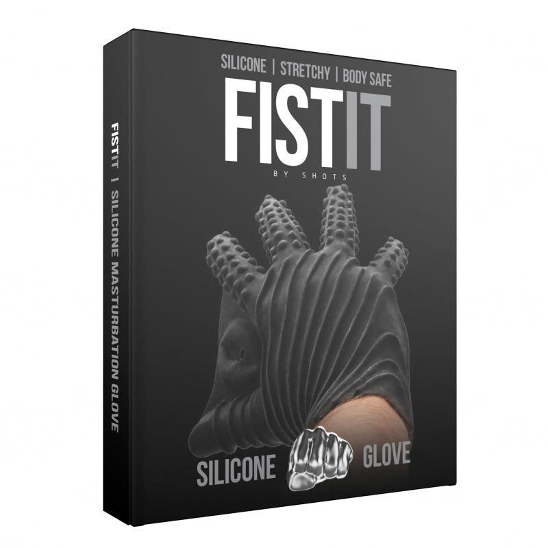 SHOTS - FIST IT SILICONE MASTURBATION GLOVE BLACK