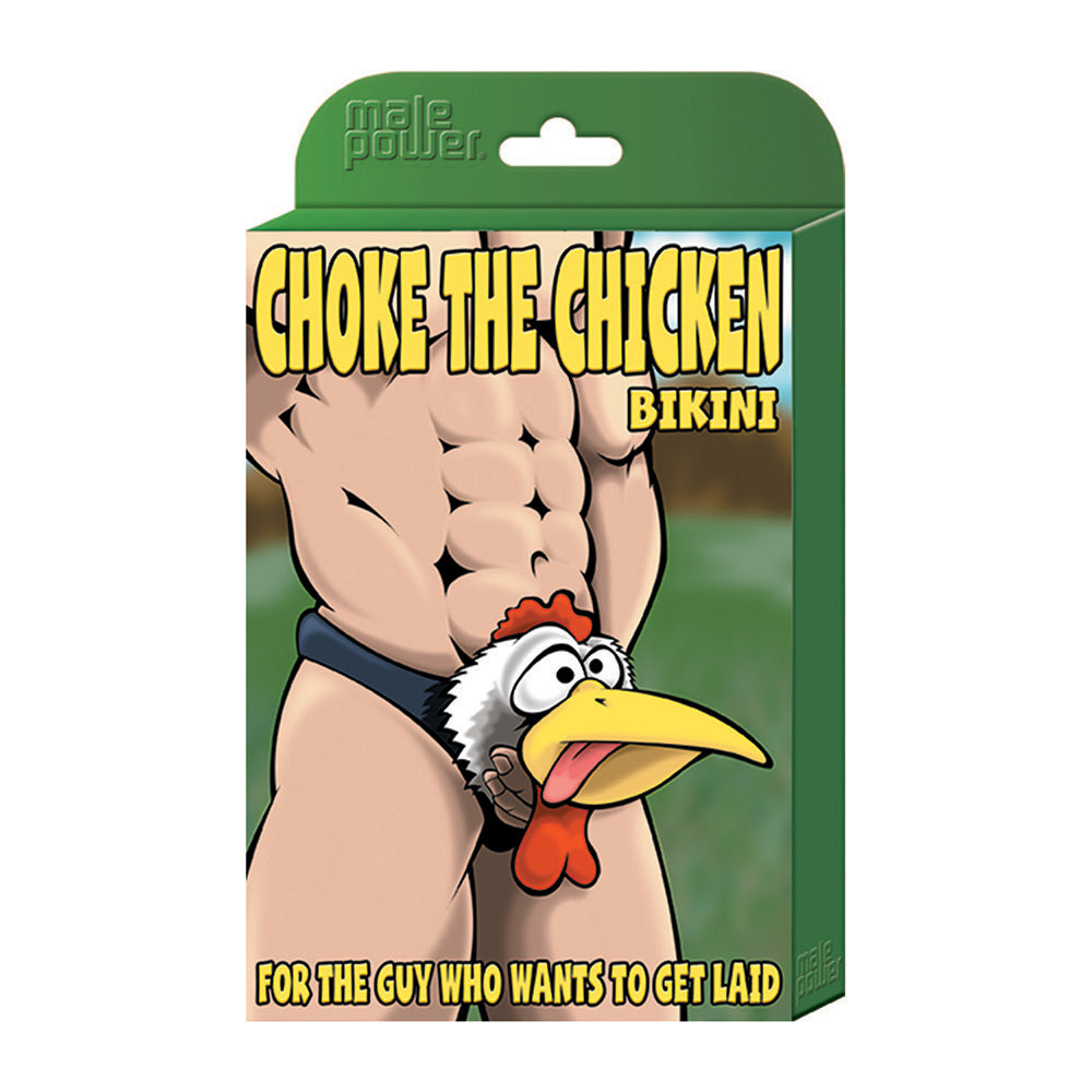 NOVELTY CHOKE THE CHICKEN BIKINI UNDERWEAR BLACK O/S