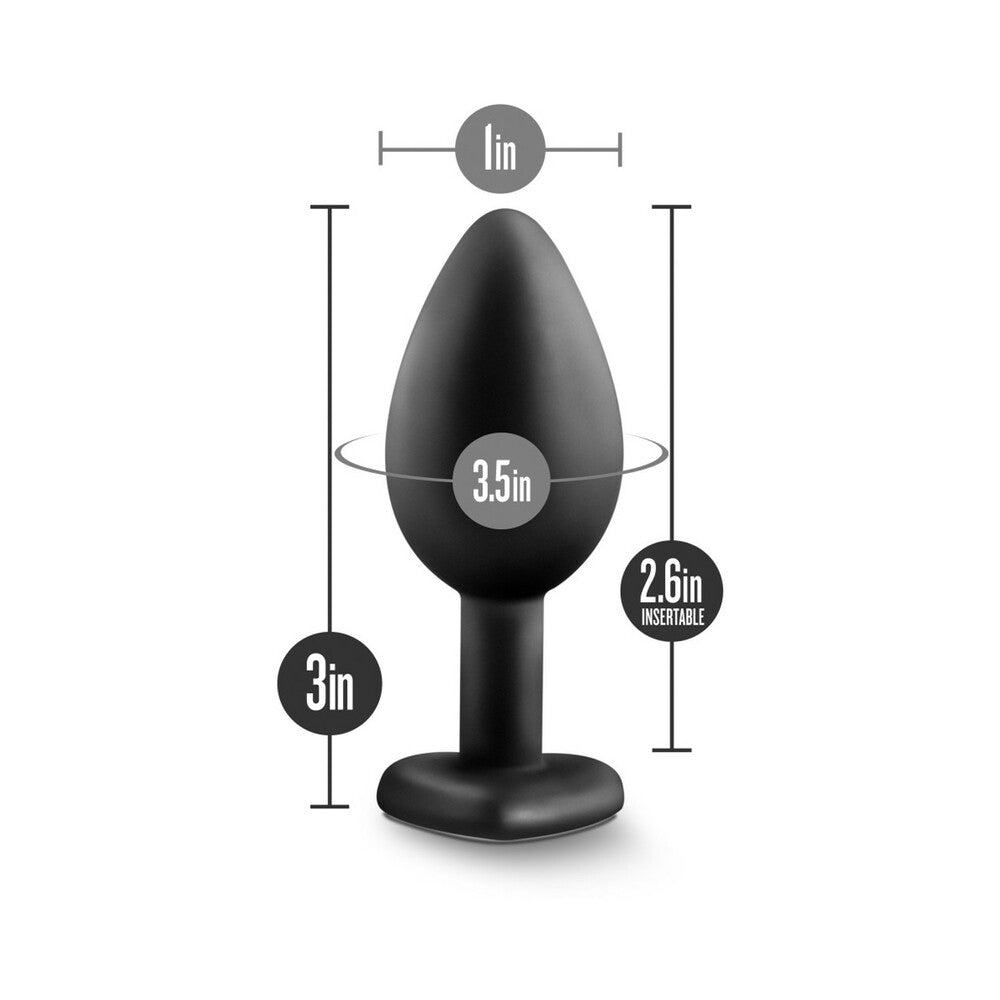 BLUSH - TEMPTASIA BLING ANAL PLUG WITH HEART-SHAPED GEM BASE SMALL BLACK