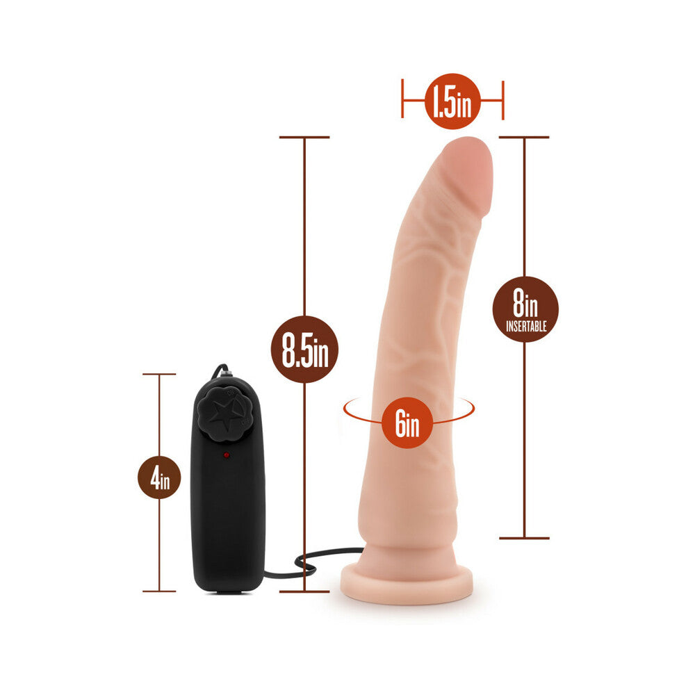 DR. SKIN REMOTE-CONTROLLED REALISTIC 8.5 IN. VIBRATING DILDO BEIGE