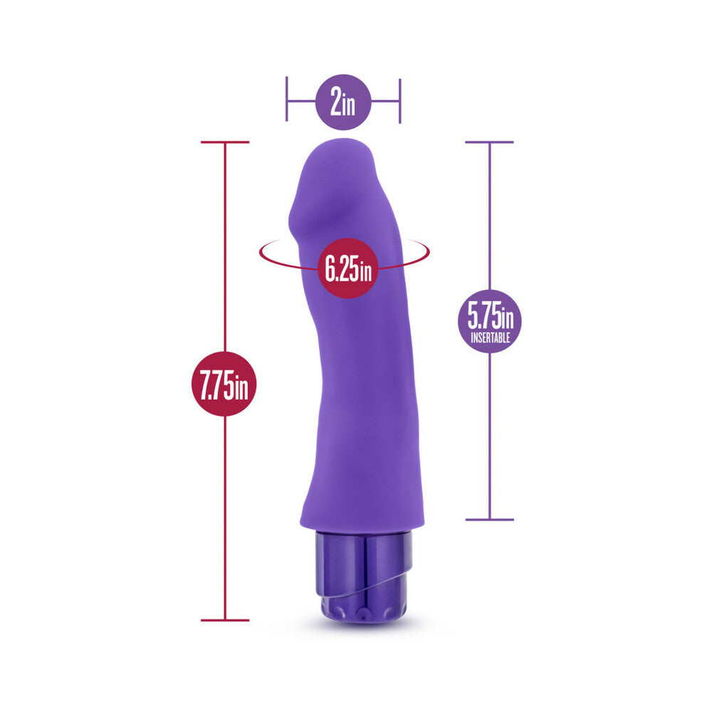 LUXE MARCO 7.75 IN. SILICONE VIBRATING DILDO PURPLE