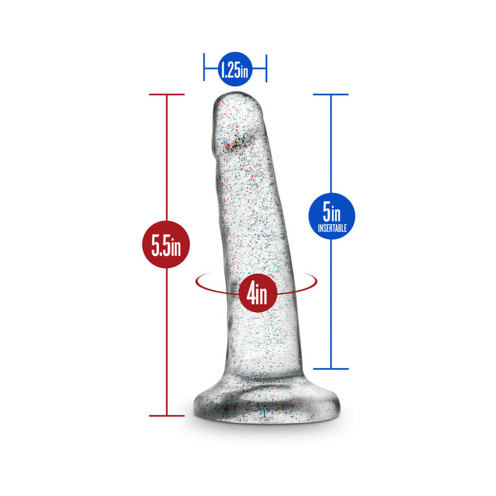 NATURALLY YOURS 5.5 IN. GLITTER DONG REALISTIC DILDO SPARKLING CLEAR