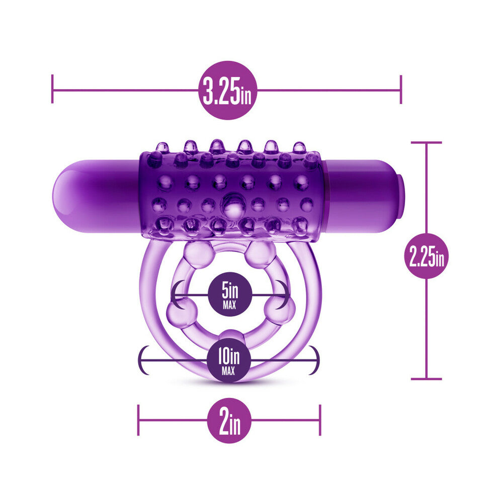 BLUSH - PLAY WITH ME THE PLAYER VIBRATING DOUBLE STRAP COCKRING PURPLE