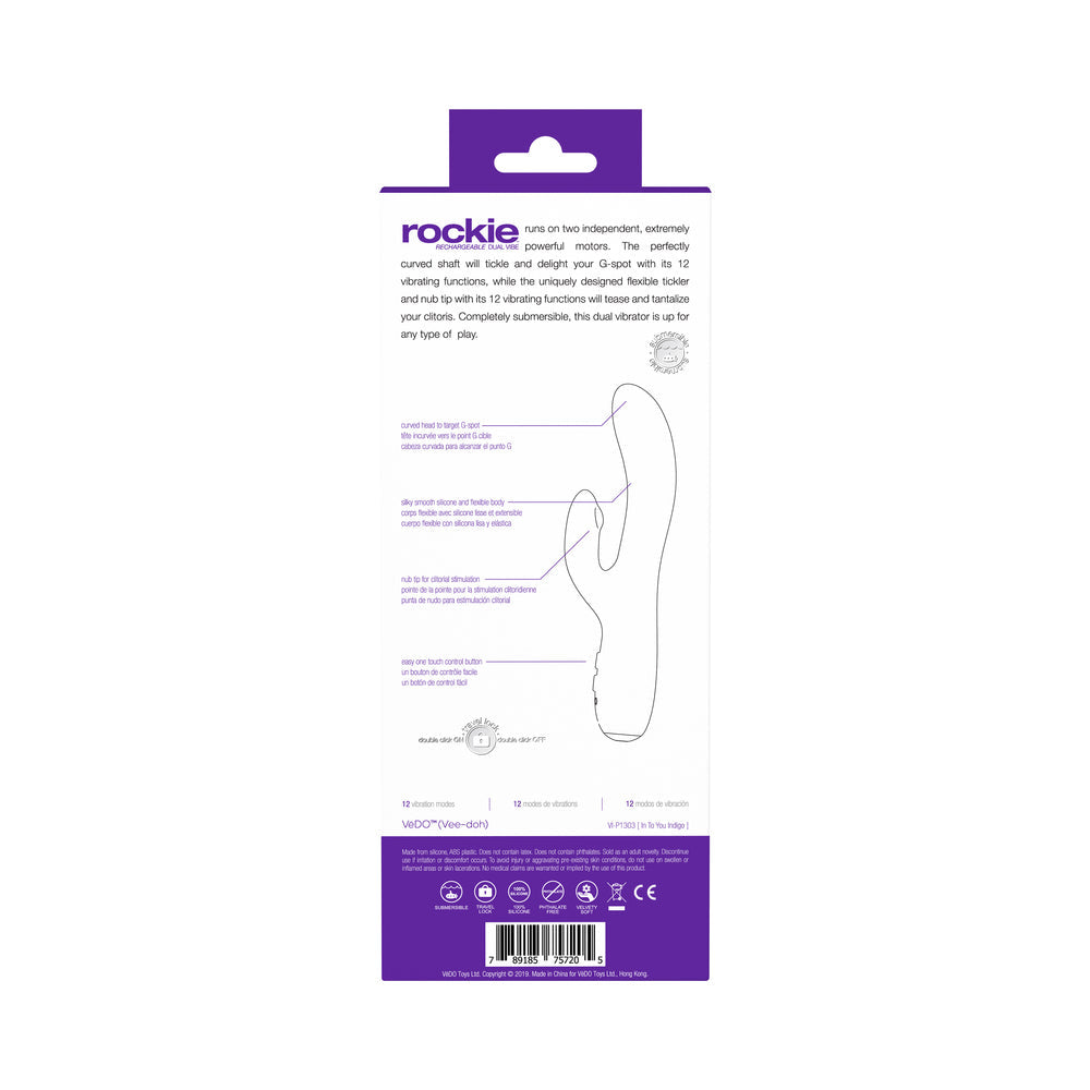 VEDO ROCKIE RECHARGEABLE DUAL VIBE - INTO YOU INDIGO