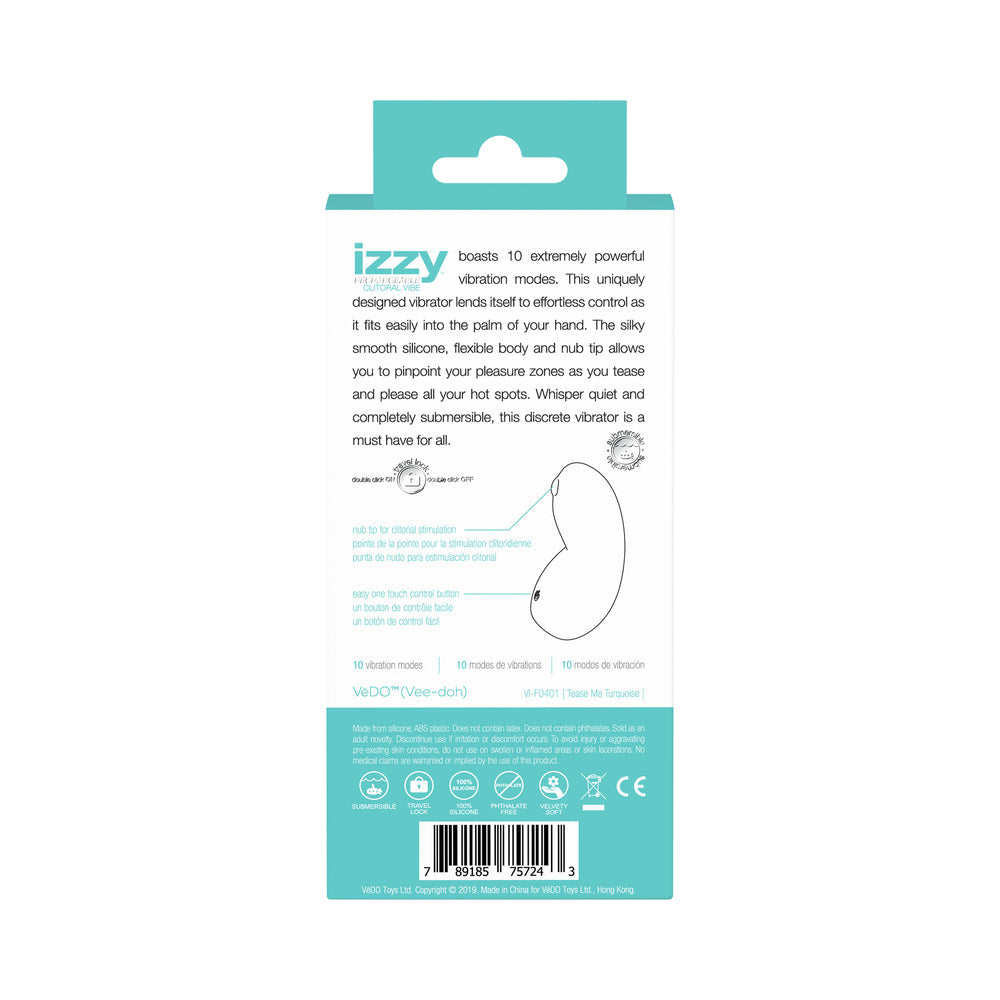 VEDO IZZY RECHARGEABLE CLITORAL VIBE - TEASE ME TURQUOISE