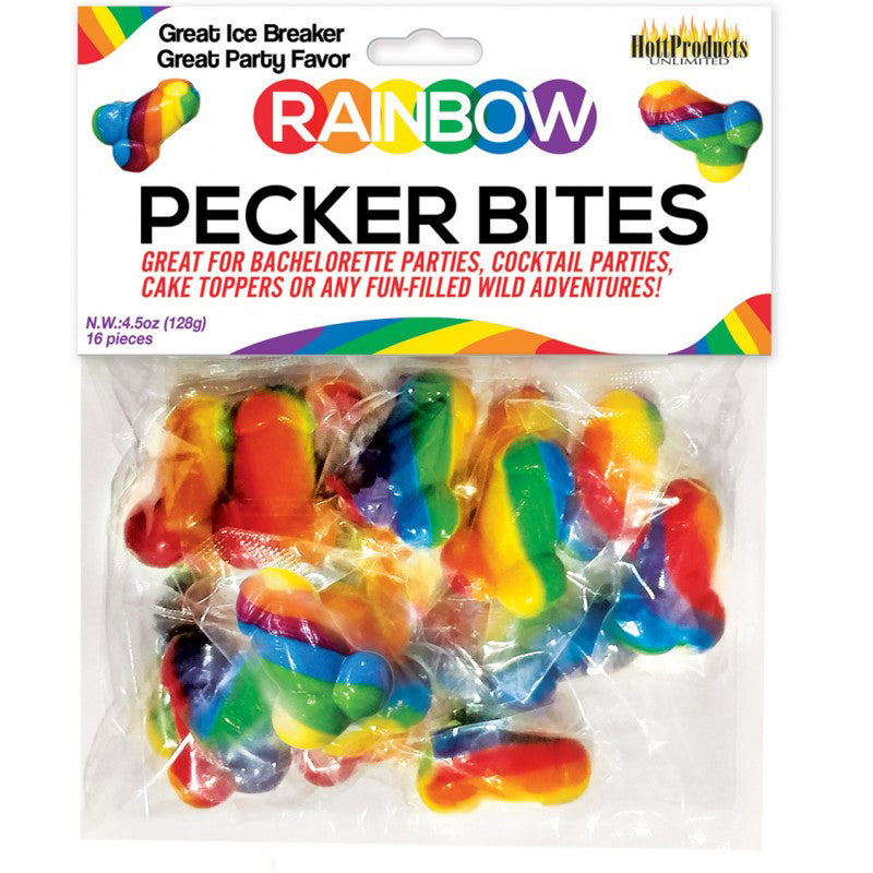 HOTT PRODUCTS - RAINBOW PECKER BITES 16/BAG