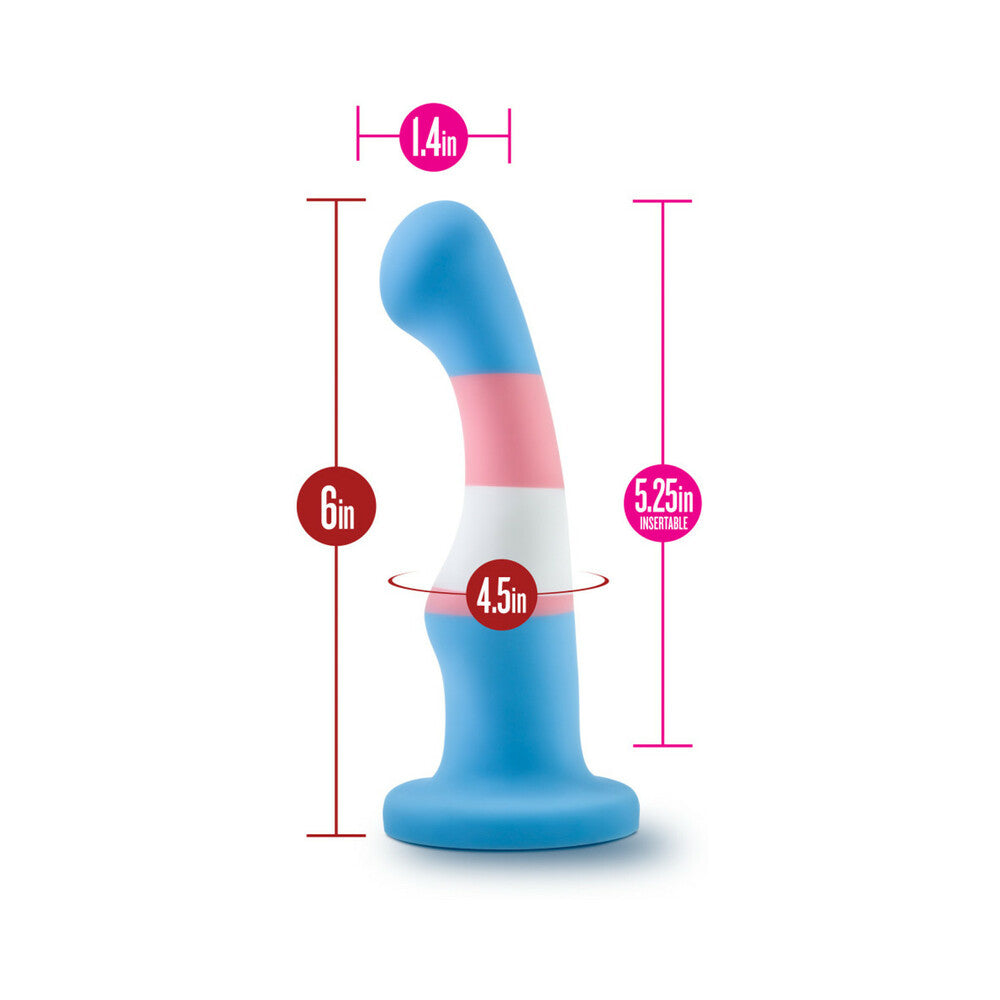 AVANT PRIDE P2 TRUE BLUE 6 IN. SILICONE DILDO