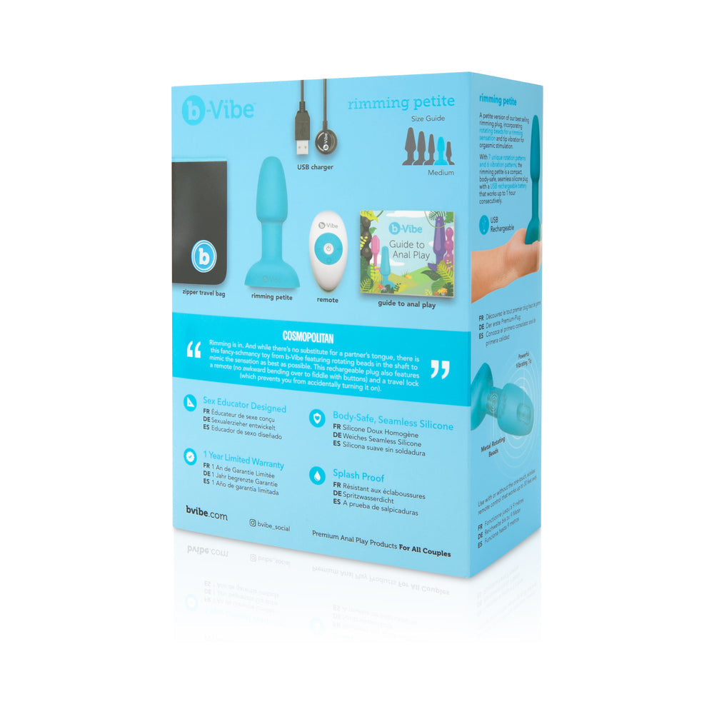 B-VIBE RIMMING PETITE ROTATING AND VIBRATING REMOTE CONTROL PLUG TEAL