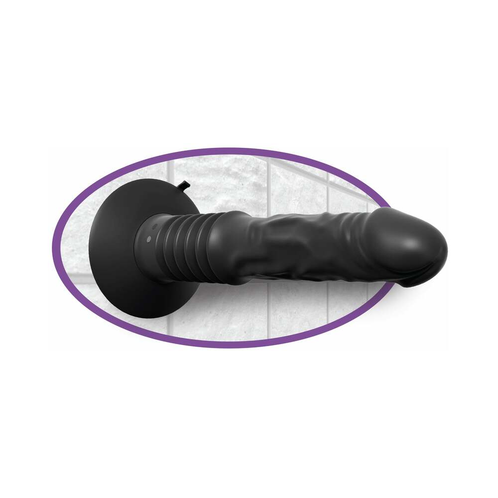 PIPEDREAM - ANAL FANTASY ELITE VIBRATING ASS FUCKER 12 IN. THRUSTING DILDO WITH SUCTION CUP BLACK
