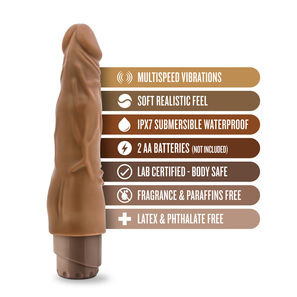 DR. SKIN COCK VIBE 4 REALISTIC 8 IN. VIBRATING DILDO TAN