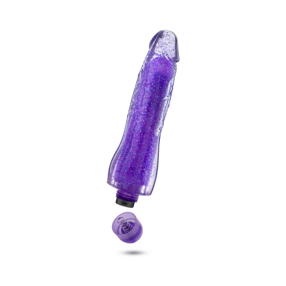 GLOW DICKS MOLLY COLOR CHANGING 8 IN. VIBRATING DILDO GLITTER PURPLE