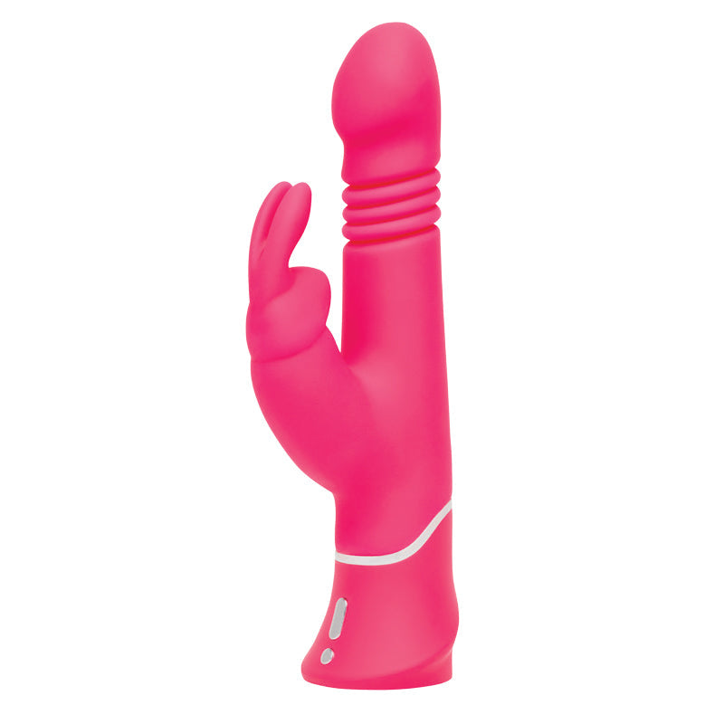 HAPPY RABBIT - THRUSTING RECHARGEABLE SILICONE REALISTIC RABBIT VIBRATOR PINK