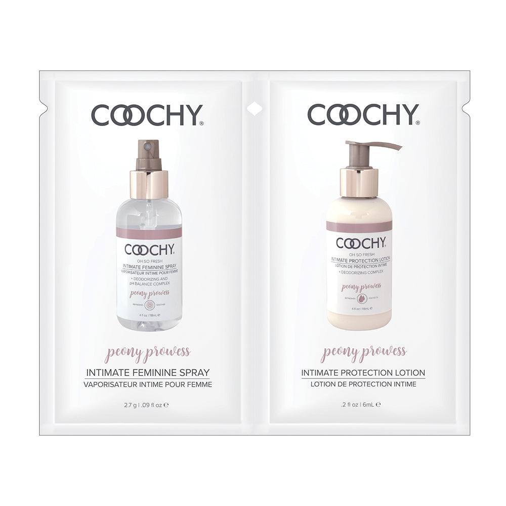COOCHY - PEONY PROWESS DUO FOIL - INTIMATE FEMININE SPRAY 0.9 OZ & INTIMATE PROTECTION LOTION 0.2OZ