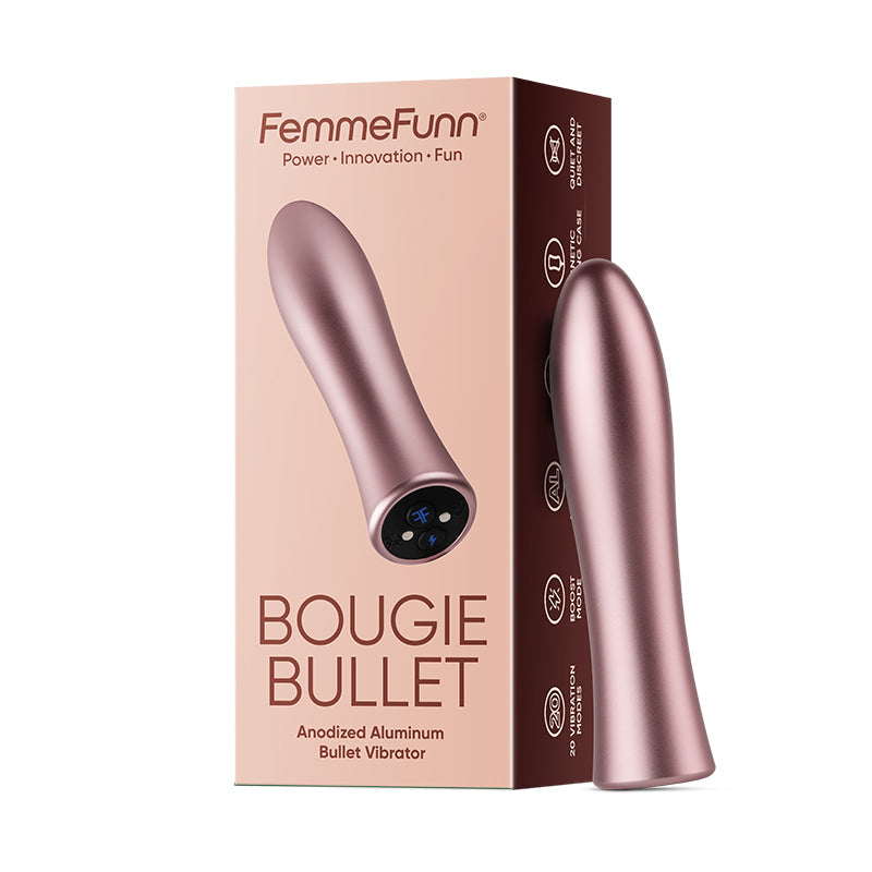 FEMMEFUNN BOUGIE BULLET RECHARGEABLE ALUMINUM VIBRATOR ROSE GOLD