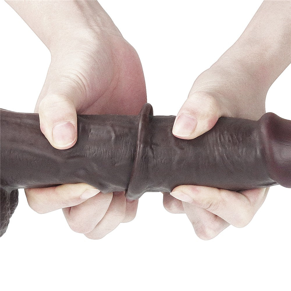 LOVETOY - 9,0'' SLIDING SKIN DUAL LAYER DONG BLACK
