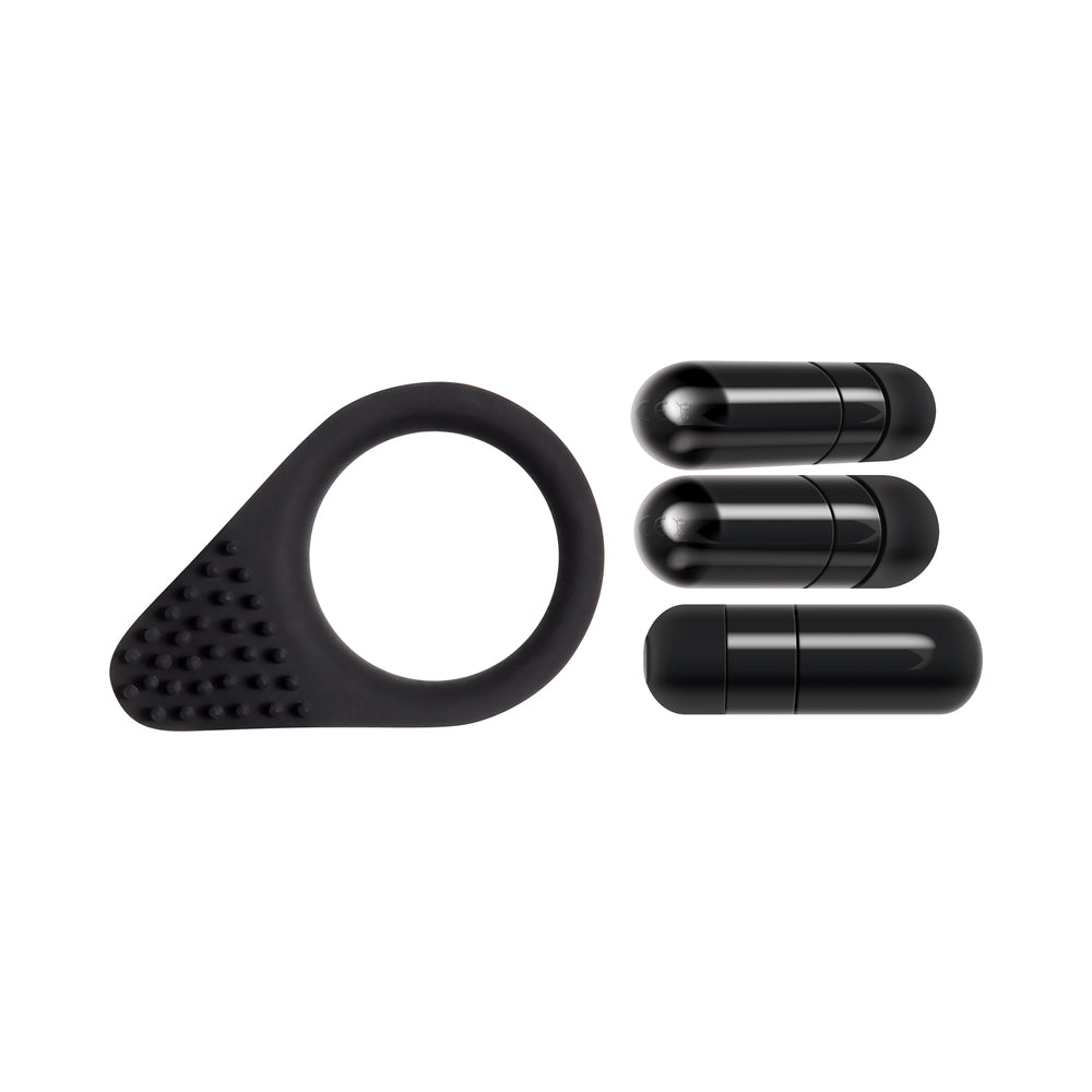 TOLERANCIA CERO - ANILLO VIBRADOR BLACK KNIGHT NEGRO