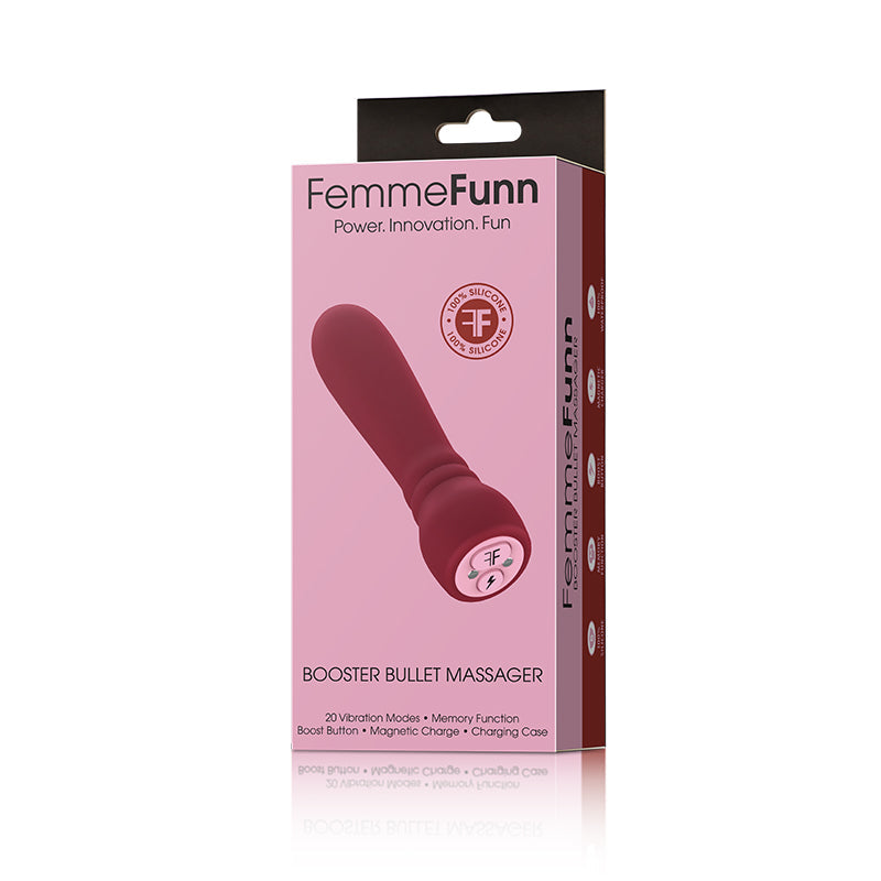 FEMMEFUNN BOOSTER BULLET MASSAGER RECHARGEABLE SILICONE VIBRATOR MAROON