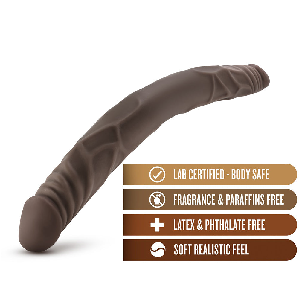 BLUSH - DR. SKIN 14 IN. DOUBLE DILDO BROWN