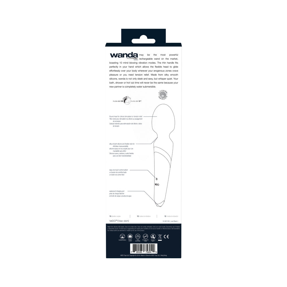 VEDO - WANDA RECHARGEABLE WAND VIBE - JUST BLACK