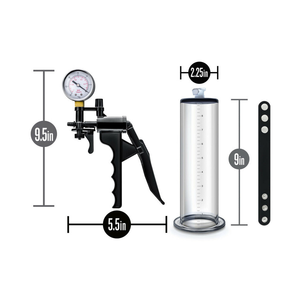 BLUSH - PERFORMANCE VX8 PREMIUM PENIS PUMP SYSTEM WITH SILICONE COCK STRAP CLEAR
