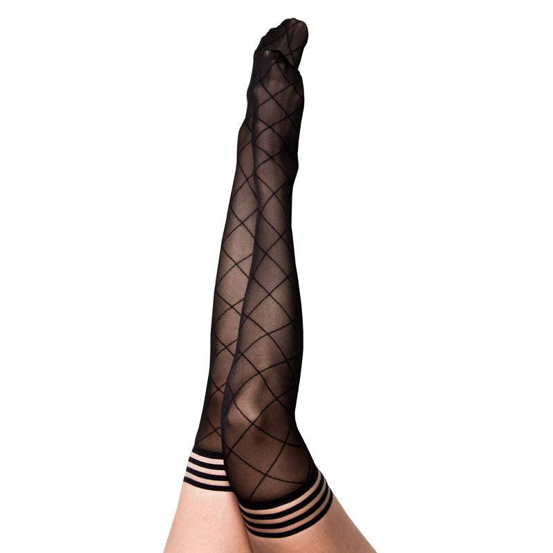 KIXIES - ANNA LARGE DIAMOND THIGH-HIGH BLACK SIZE A