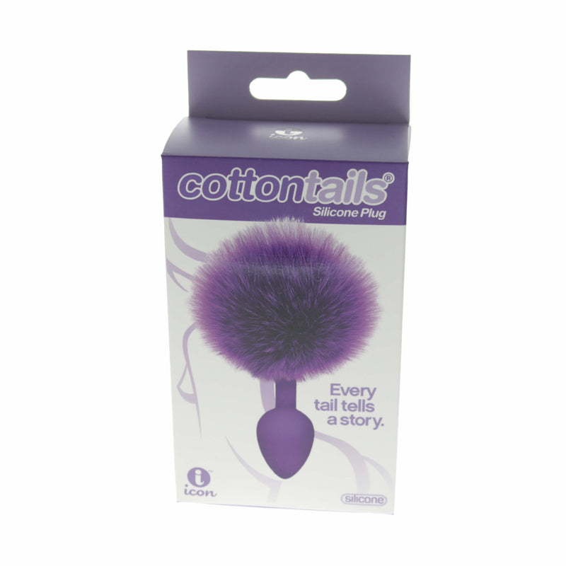 THE 9''S COTTONTAILS SILICONE BUNNY TAIL BUTT PLUG PURPLE
