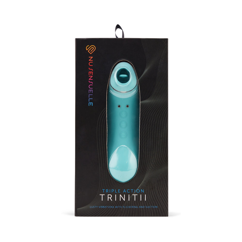 NU SENSUELLE - TRINITII 3-IN-1 SUCTION TONGUE VIBE ELECTRIC BLUE
