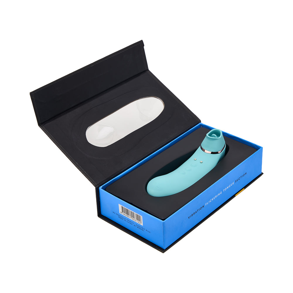 NU SENSUELLE - TRINITII 3-IN-1 SUCTION TONGUE VIBE ELECTRIC BLUE