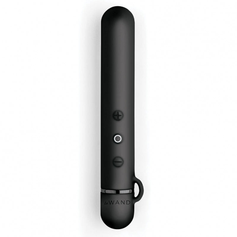 LE WAND - CHROME BATON RECHARGEABLE SILICONE MINI VIBRATOR BLACK