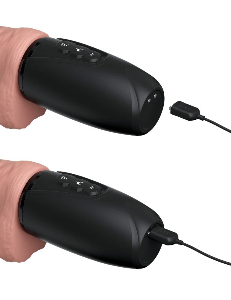 PIPEDREAM - KING COCK PLUS - 7.5" THRUSTING COCK WITH BALLS BROWN