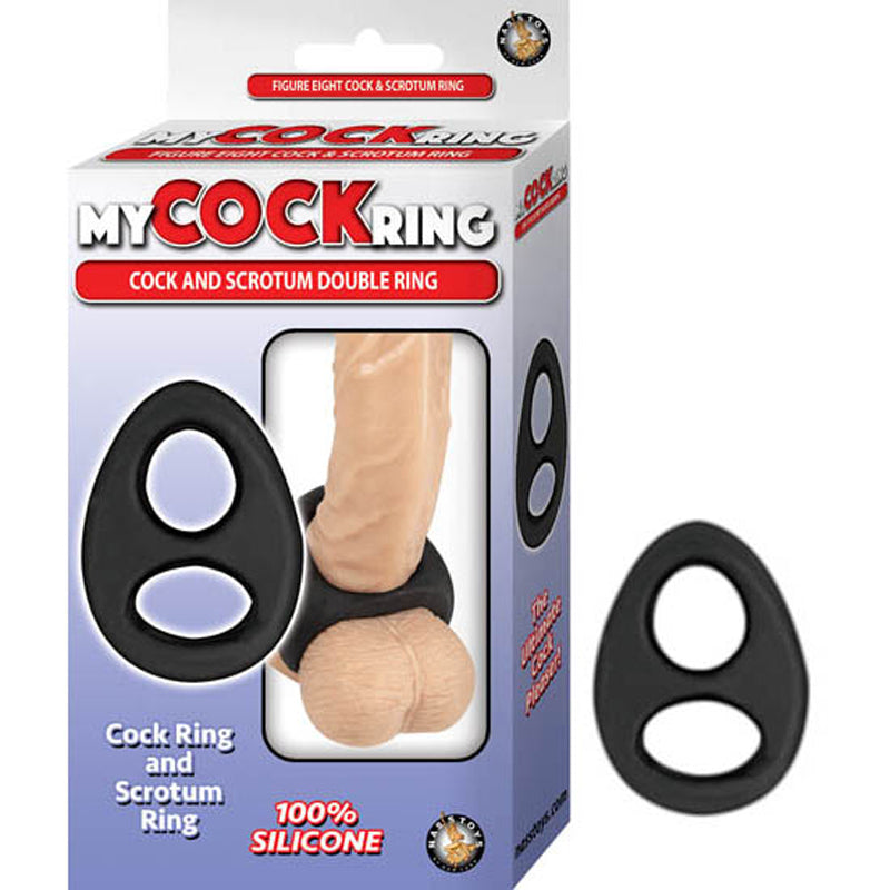 MY COCKRING COCK AND SCROTUM DOUBLE RING BLACK