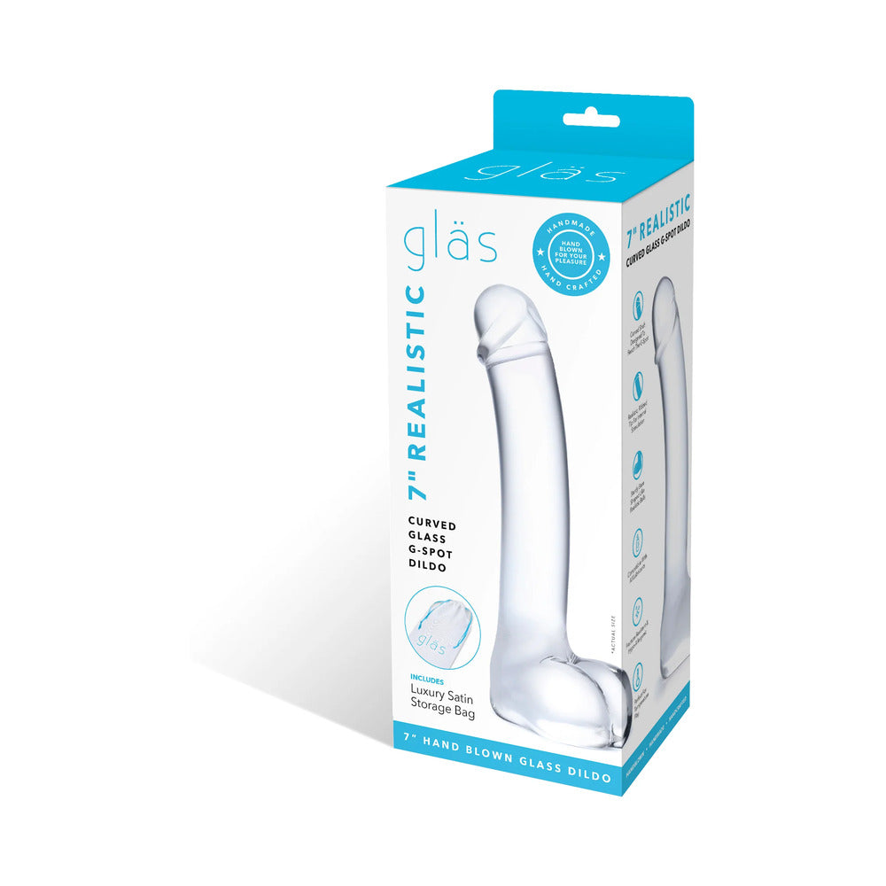 ELECTRIC EEL - GLAS 7 IN. REALISTIC CURVED GLASS G-SPOT DILDO