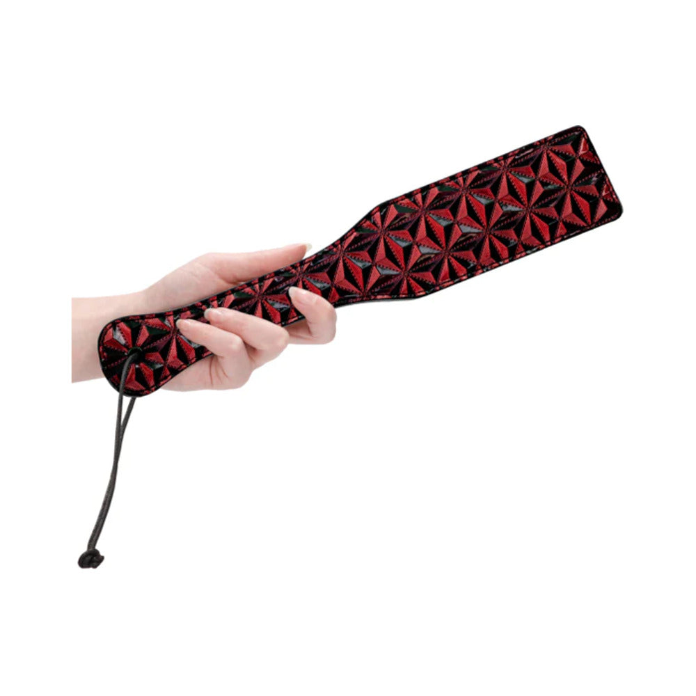 SHOTS - OUCH! LUXURY DIAMOND-PATTERNED PADDLE BURGUNDY