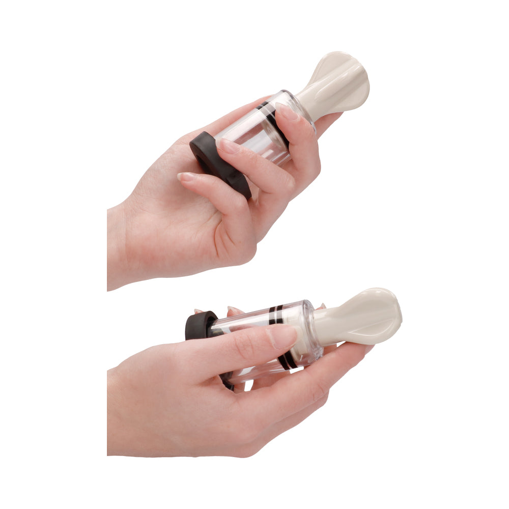 SHOTS - ELECTROSHOCK REMOTE-CONTROLLED E-STIMULATION NIPPLE SUCKERS WHITE