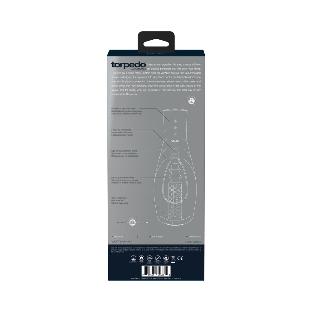 VEDO TORPEDO VIBRATING STROKER BLACK