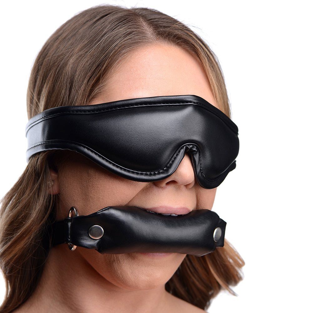 XR BRANDS - STRICT PADDED BLINFOLD AND GAG BIT
