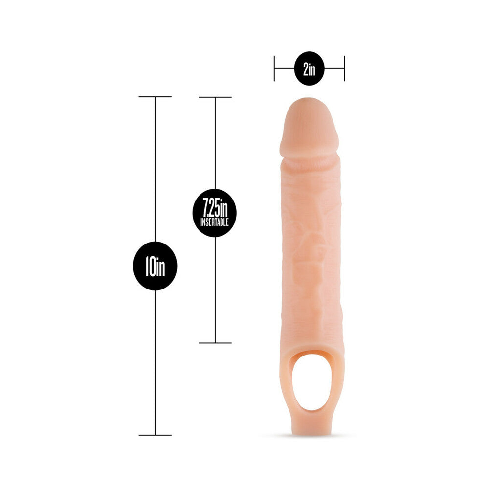 BLUSH - PERFORMANCE PLUS 10 IN. SILICONE COCK SHEATH PENIS EXTENDER SLING BEIGE