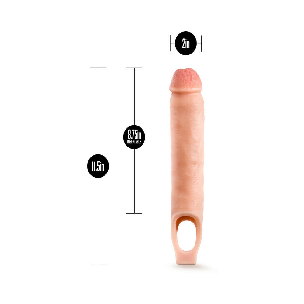 PERFORMANCE PLUS 11.5 IN. SILICONE COCK SHEATH PENIS EXTENDER SLING BEIGE