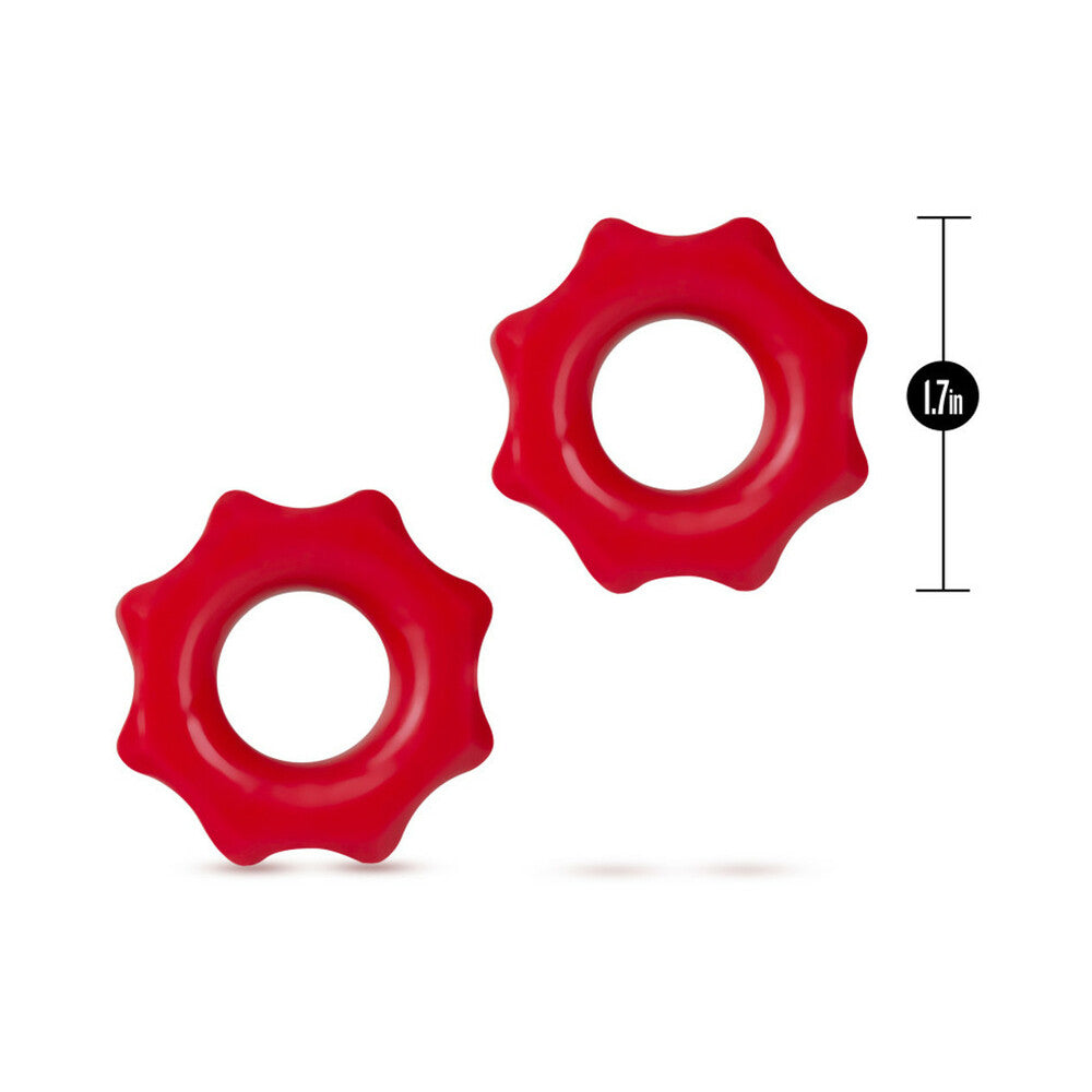 STAY HARD NUTZ COCKRING 2-PACK RED