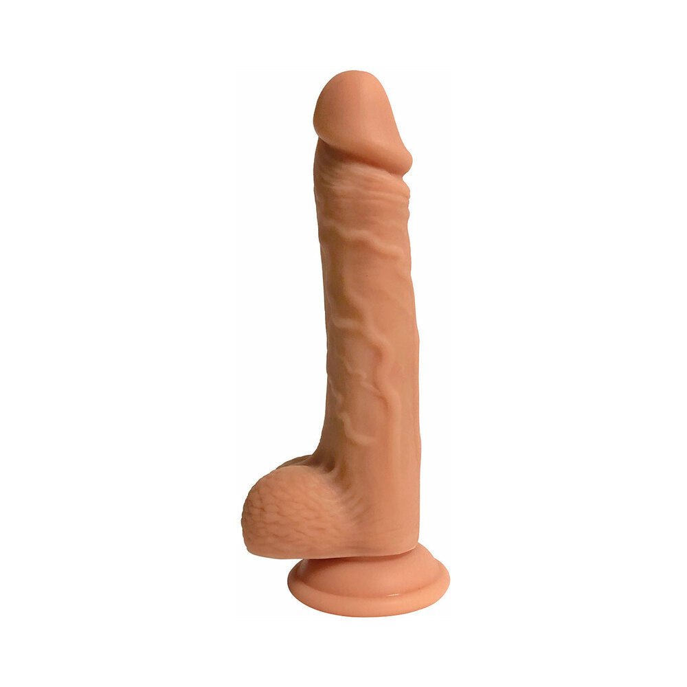 CURVE NOVELTIES - CURVE TOYS EASY RIDERS 9 IN. DUAL DENSITY SILICONE DILDO WITH BALLS & SUCTION CUP LIGHT